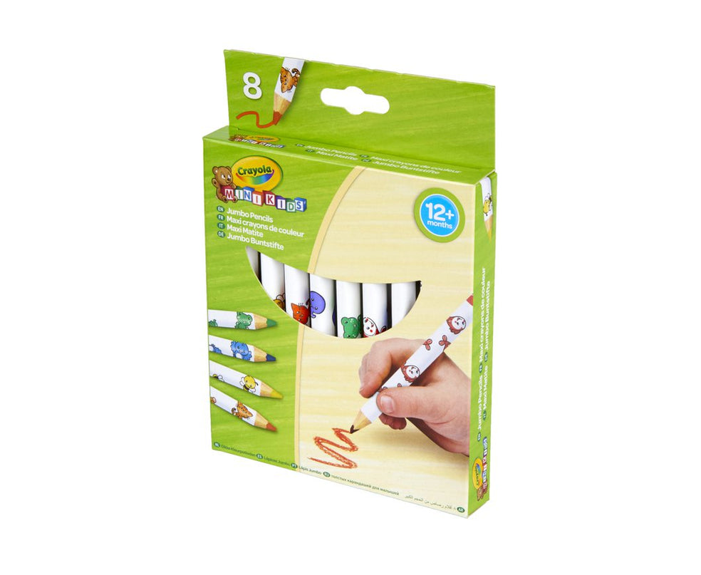 CRAYOLA MINIKIDS 8 suurt dekoreeritud pliiatsit
