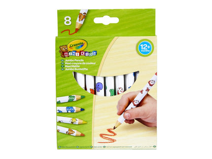 CRAYOLA MINIKIDS 8 suurt dekoreeritud pliiatsit
