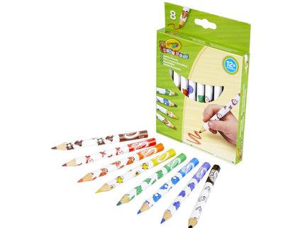 CRAYOLA MINIKIDS 8 suurt dekoreeritud pliiatsit
