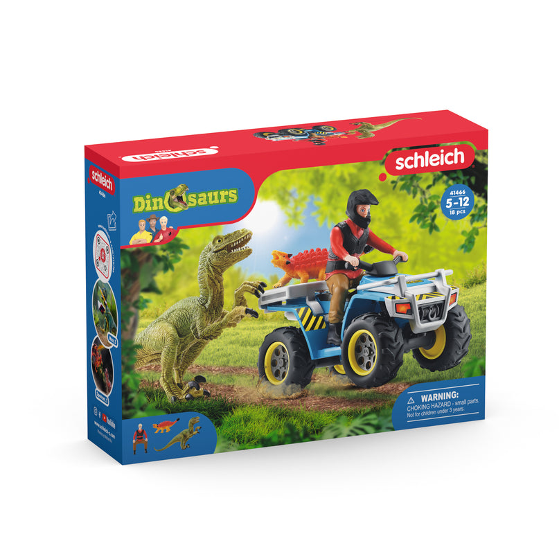 SCHLEICH DINOSAURS Atv-L Põgenemine Velociraptori Eest