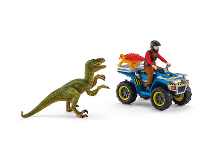 SCHLEICH DINOSAURS Atv-L Põgenemine Velociraptori Eest