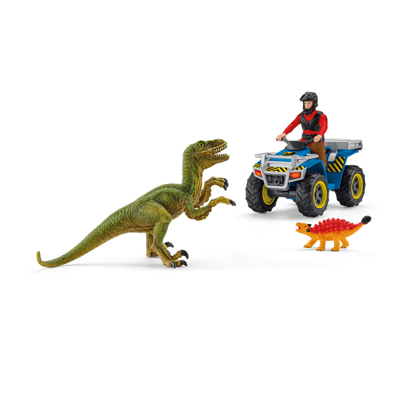SCHLEICH DINOSAURS Atv-L Põgenemine Velociraptori Eest