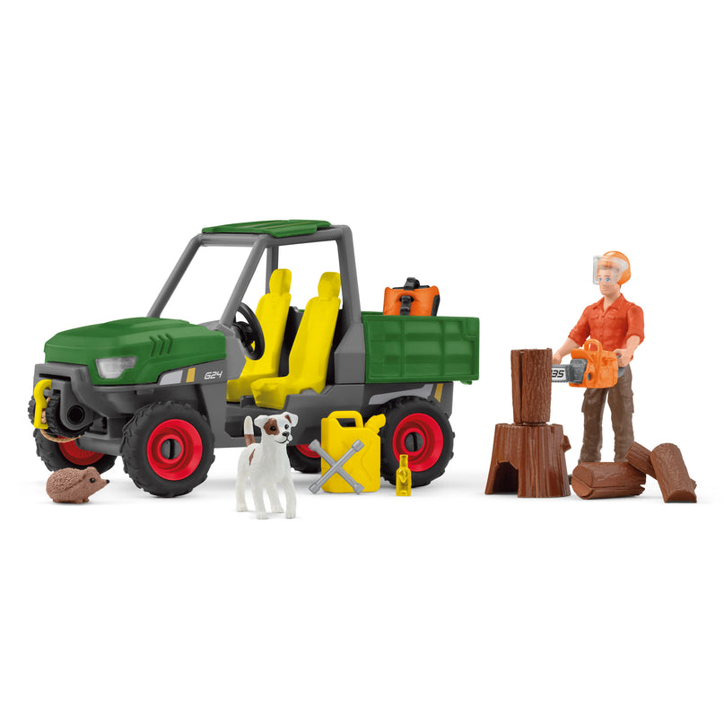 SCHLEICH FARM WORLD mängukomplekt töötamine metsas