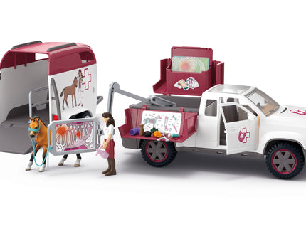 SCHLEICH HORSE CLUB Loomaarsti auto haagisega