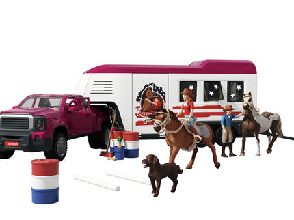 SCHLEICH FARM WORLD neljaveoline auto ja treiler
