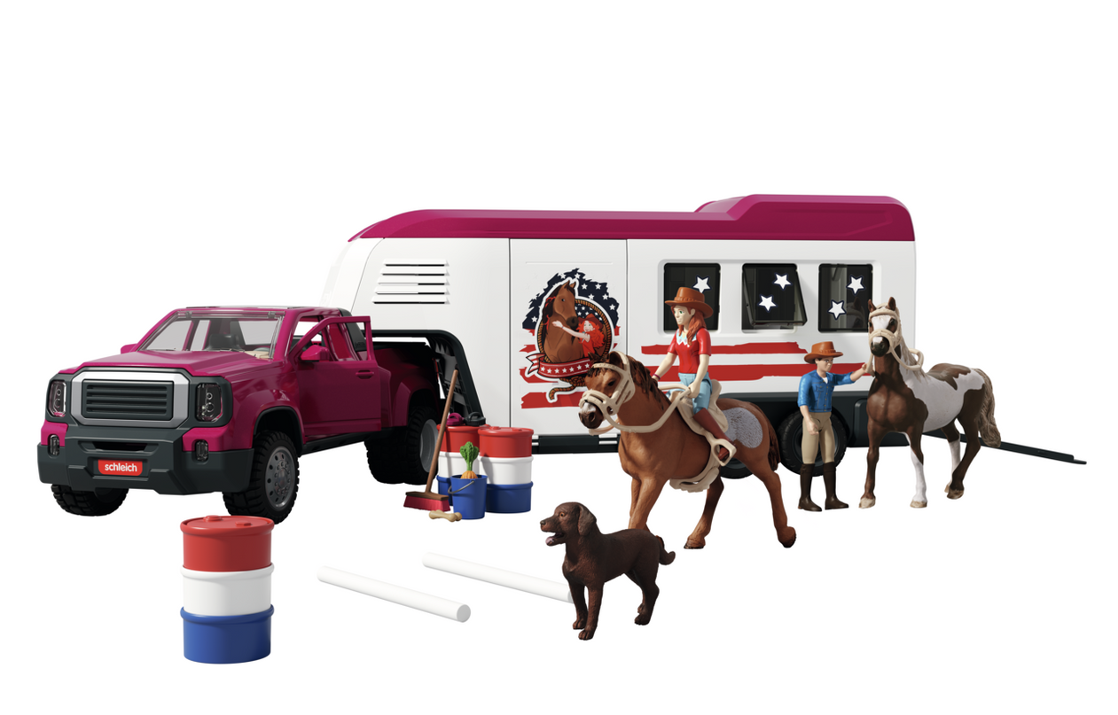 SCHLEICH FARM WORLD neljaveoline auto ja treiler