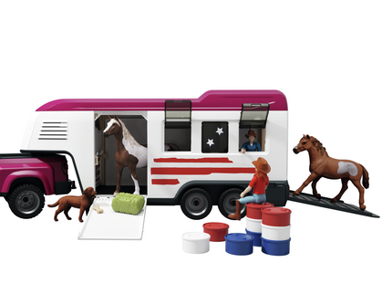 SCHLEICH FARM WORLD neljaveoline auto ja treiler