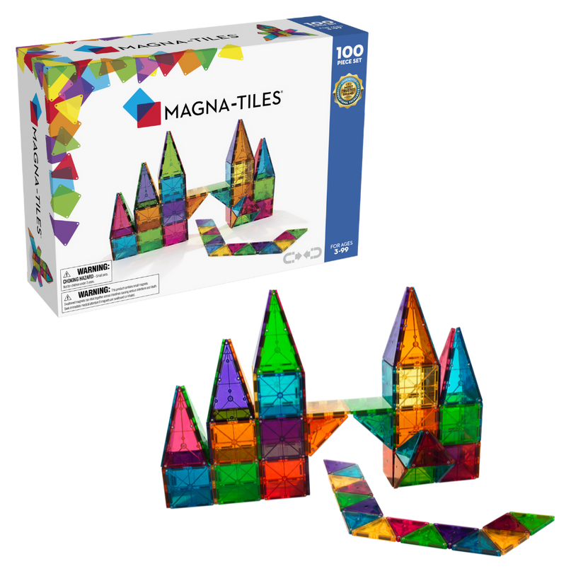 MAGNA-TILES Magnetkonstruktori komplekt Clear Colors, 100 tk