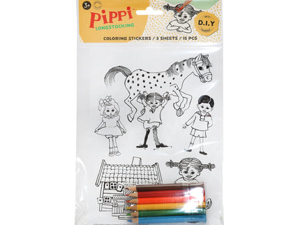 PIPPI värvikleepsud, 3 lehte