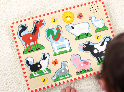 MELISSA &amp; DOUG loomahäältega pusle taluloomad, 8 osa.