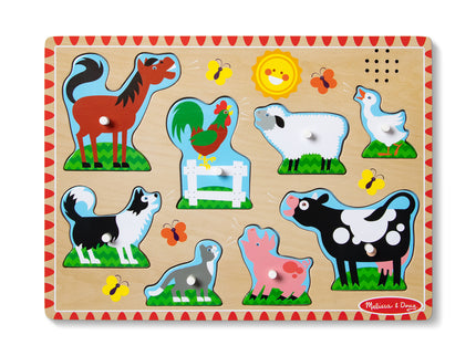 MELISSA &amp; DOUG loomahäältega pusle taluloomad, 8 osa.