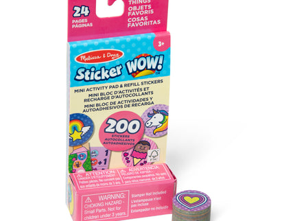 MELISSA &amp; DOUG kleebis VAU! Kleebiste täitepakk - Lemmikasjad