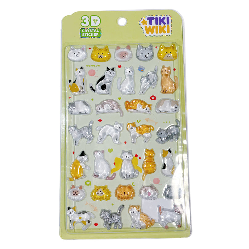 TIKI WIKI 3D kleebiste komplekt - Crystal: Kitties