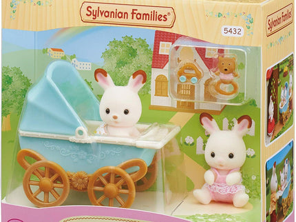 SYLVANIAN FAMILIES Šokolaadijänese kaksikud ja vanker