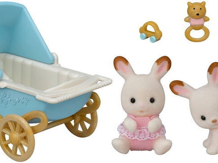 SYLVANIAN FAMILIES Šokolaadijänese kaksikud ja vanker