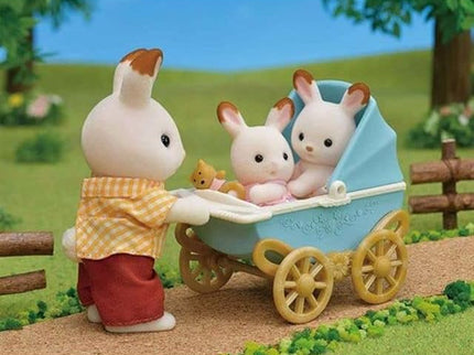 SYLVANIAN FAMILIES Šokolaadijänese kaksikud ja vanker