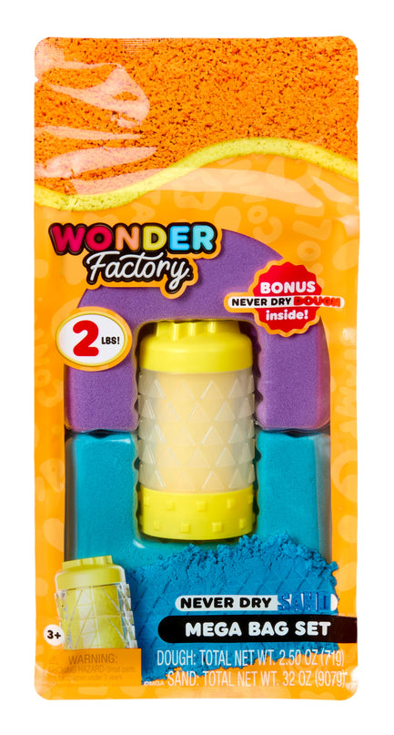 WONDER FACTORY Never Dry komplekt liiva- ning voolimismassiga Mega Bag