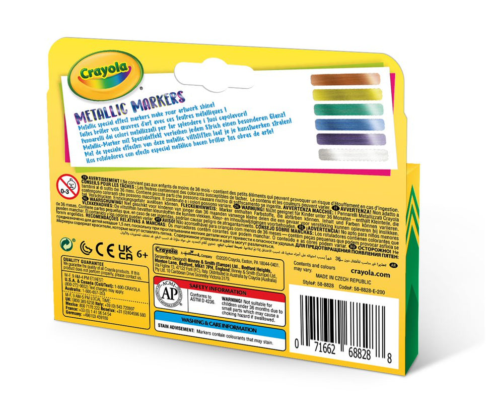 CRAYOLA Metallikvärvi markerid, 6 tk