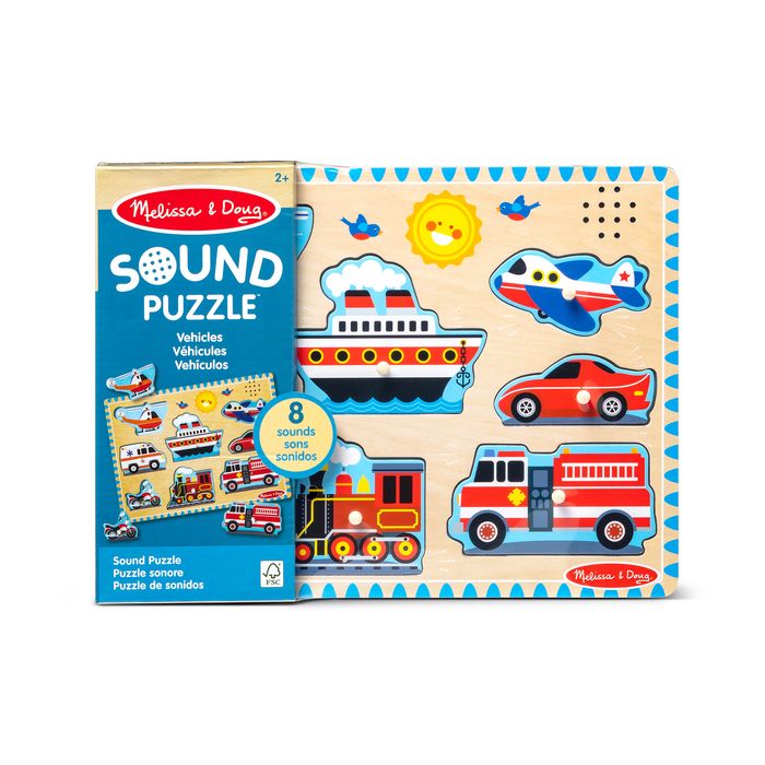 MELISSA & DOUG helidega pusle Sõidukid