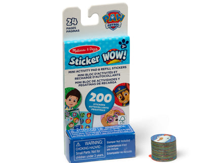 MELISSA & DOUG Sticker WOW! kleepsudega täitepakk  Paw Patrol