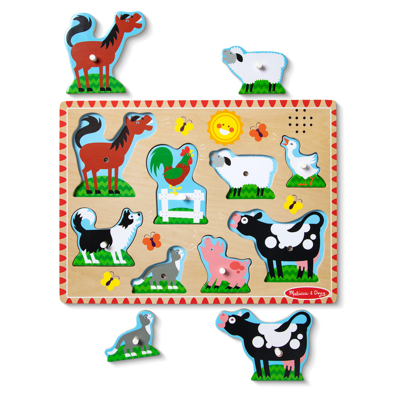 MELISSA & DOUG helidega pusle Farmi loomad