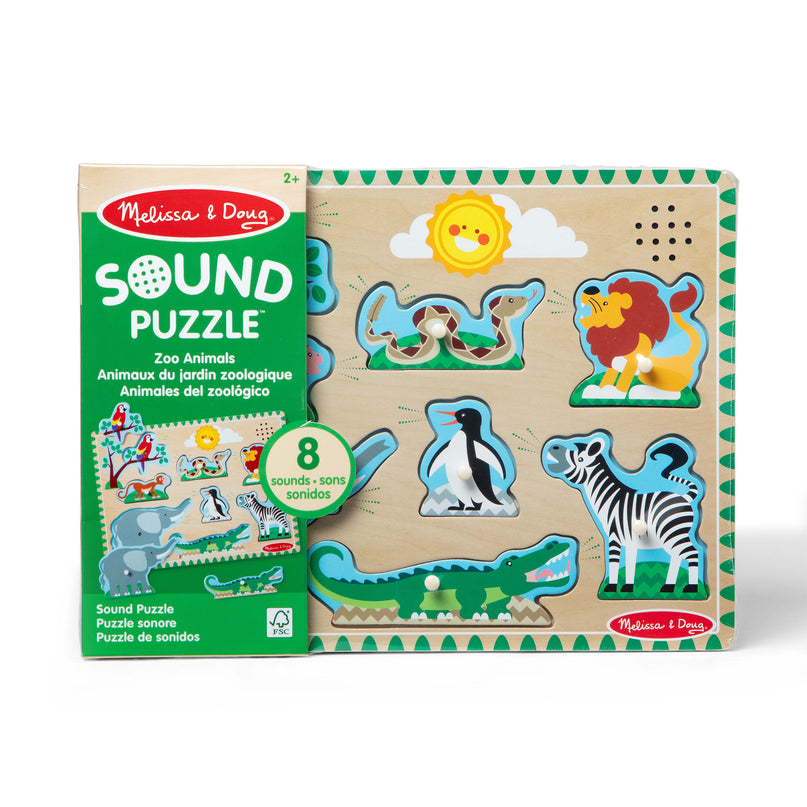 MELISSA & DOUG helidega pusle Loomaaia loomad