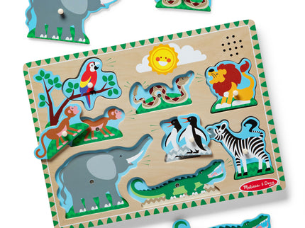MELISSA & DOUG helidega pusle Loomaaia loomad