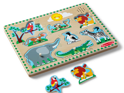 MELISSA & DOUG helidega pusle Loomaaia loomad
