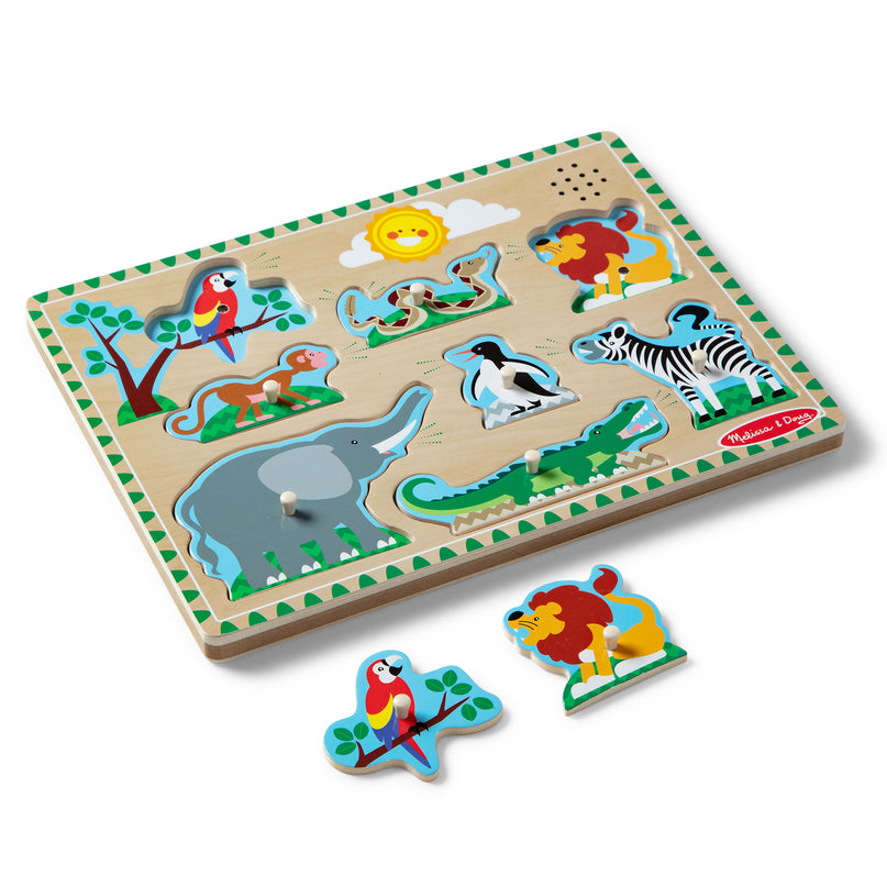 MELISSA & DOUG helidega pusle Loomaaia loomad