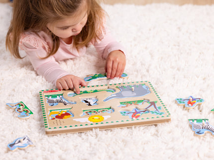 MELISSA & DOUG helidega pusle Loomaaia loomad