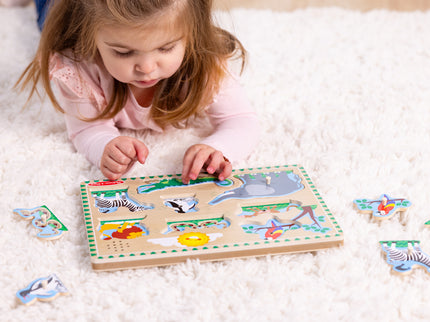 MELISSA & DOUG helidega pusle Loomaaia loomad