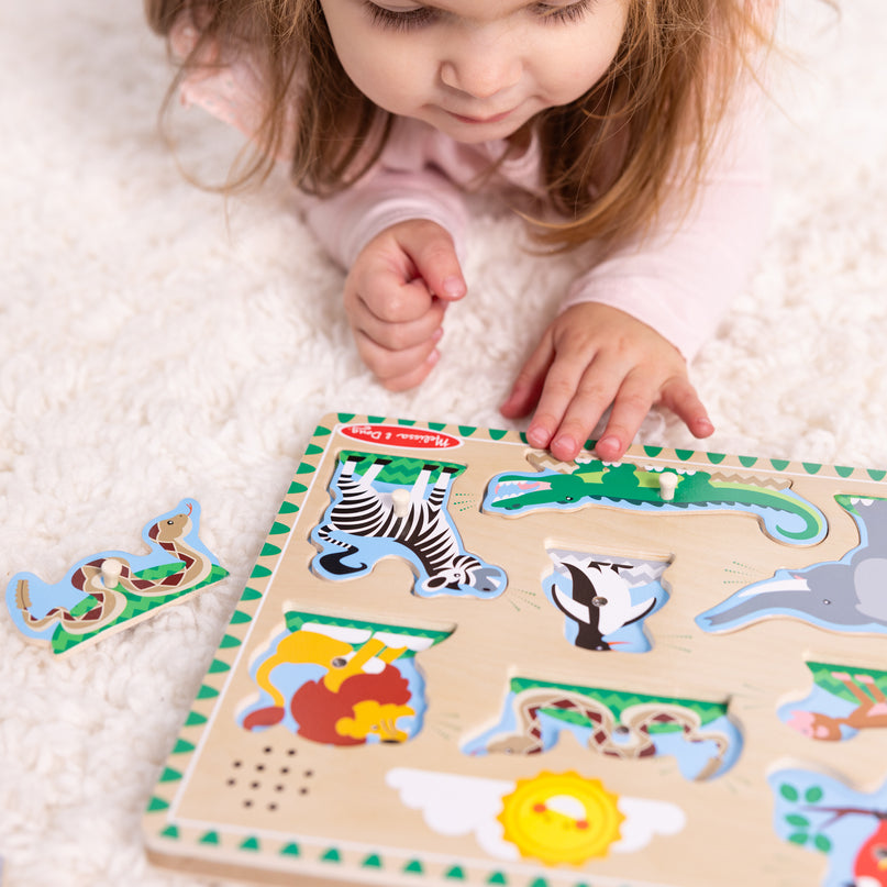 MELISSA & DOUG helidega pusle Loomaaia loomad