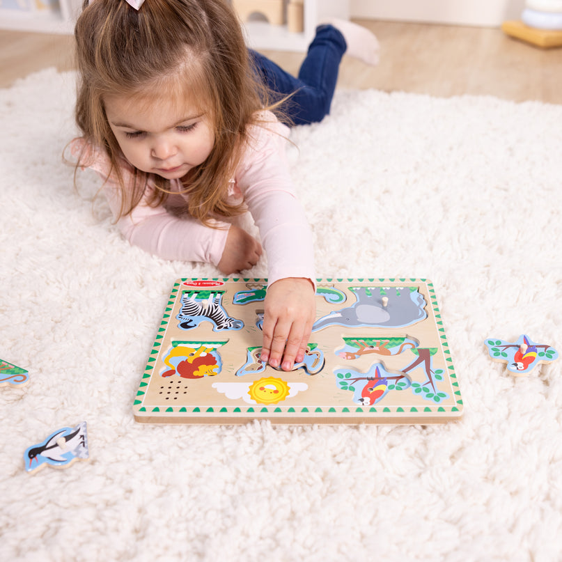 MELISSA & DOUG helidega pusle Loomaaia loomad