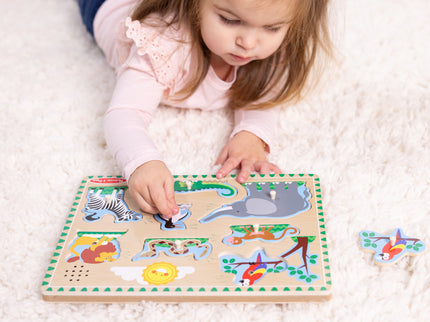 MELISSA & DOUG helidega pusle Loomaaia loomad