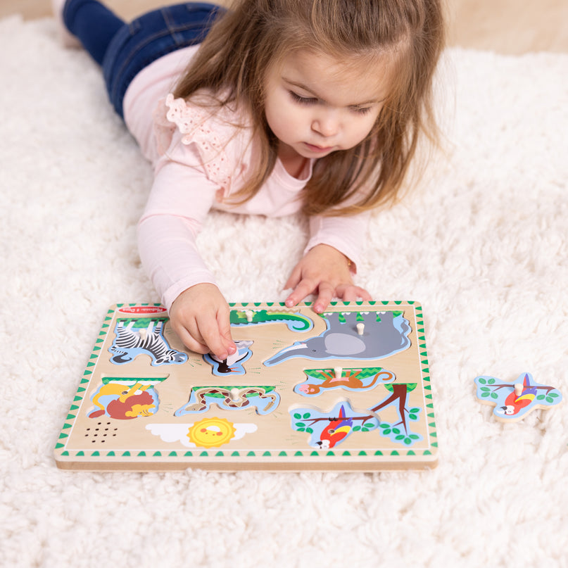 MELISSA & DOUG helidega pusle Loomaaia loomad