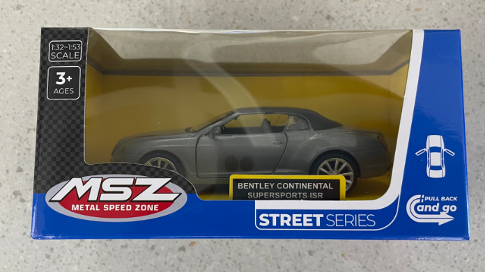 MSZ metallist mudelauto Bentley Continental Supersports ISR, skaala 1:43