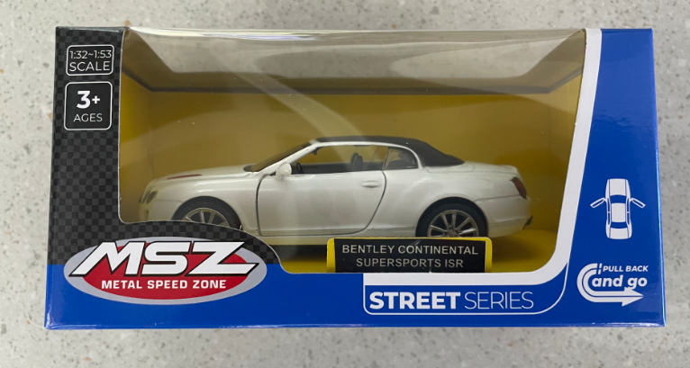 MSZ metallist mudelauto Bentley Continental Supersports ISR, skaala 1:43
