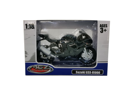 MSZ metallist mudelmootorratas SUZUKI GSR-R1000, skaala 1:18