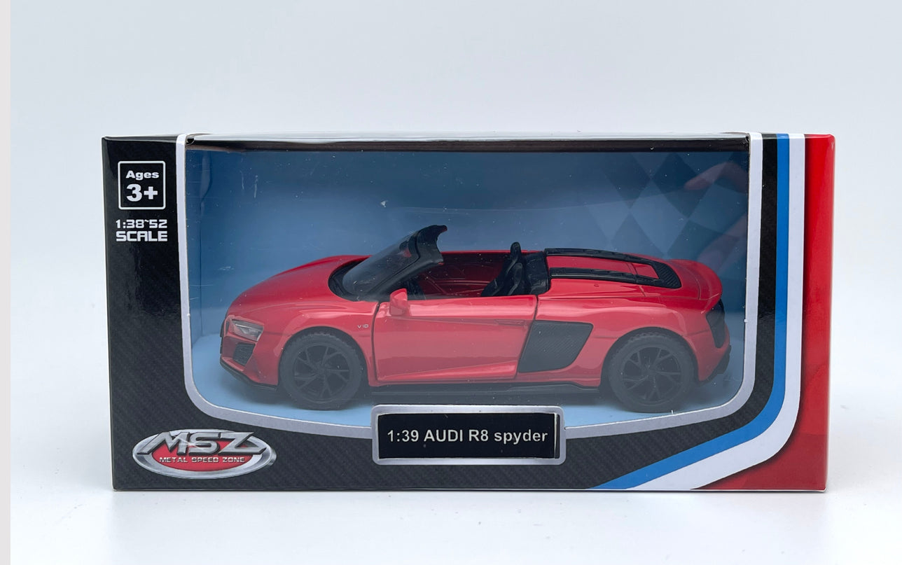 MSZ metallist mudelauto Audi R8 Spyder, skaala 1:39