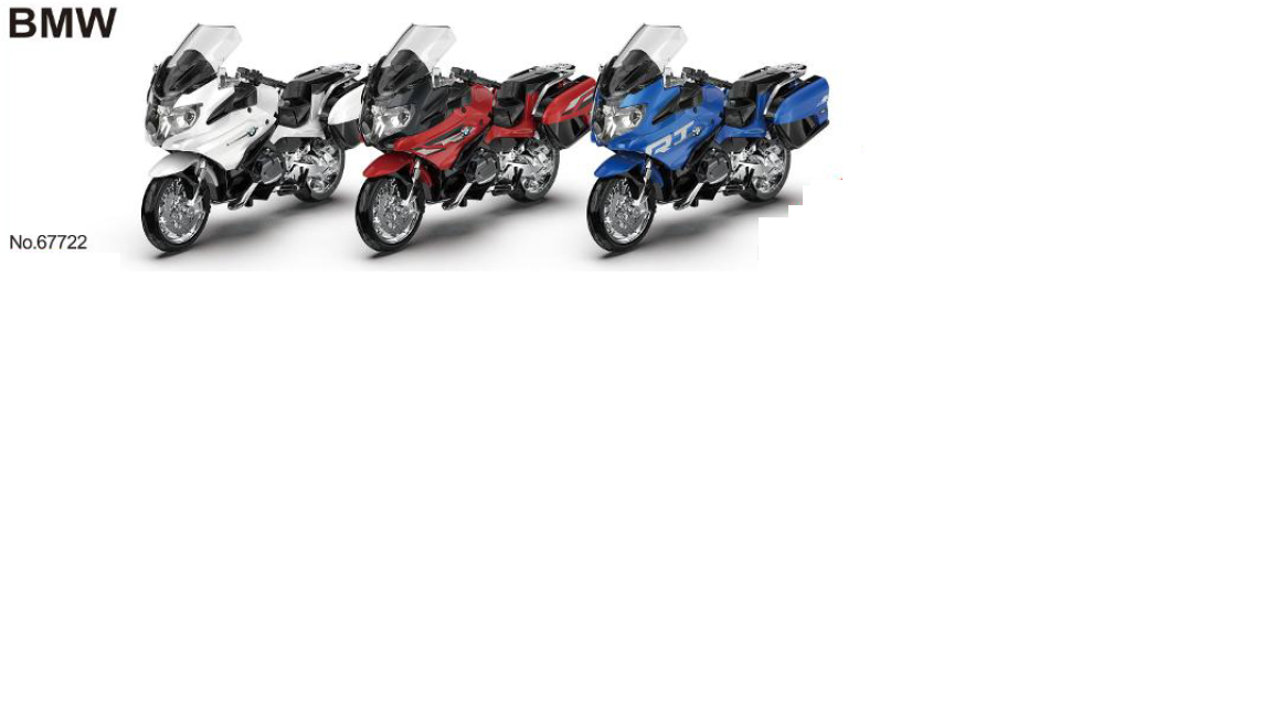 MSZ metallist mudelmootorratas BMW R 1250 RT, skaala 1:18