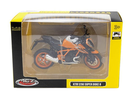 MSZ metallist mudel mootorratas KTM 1290 Super Duke R, skaala 1:18