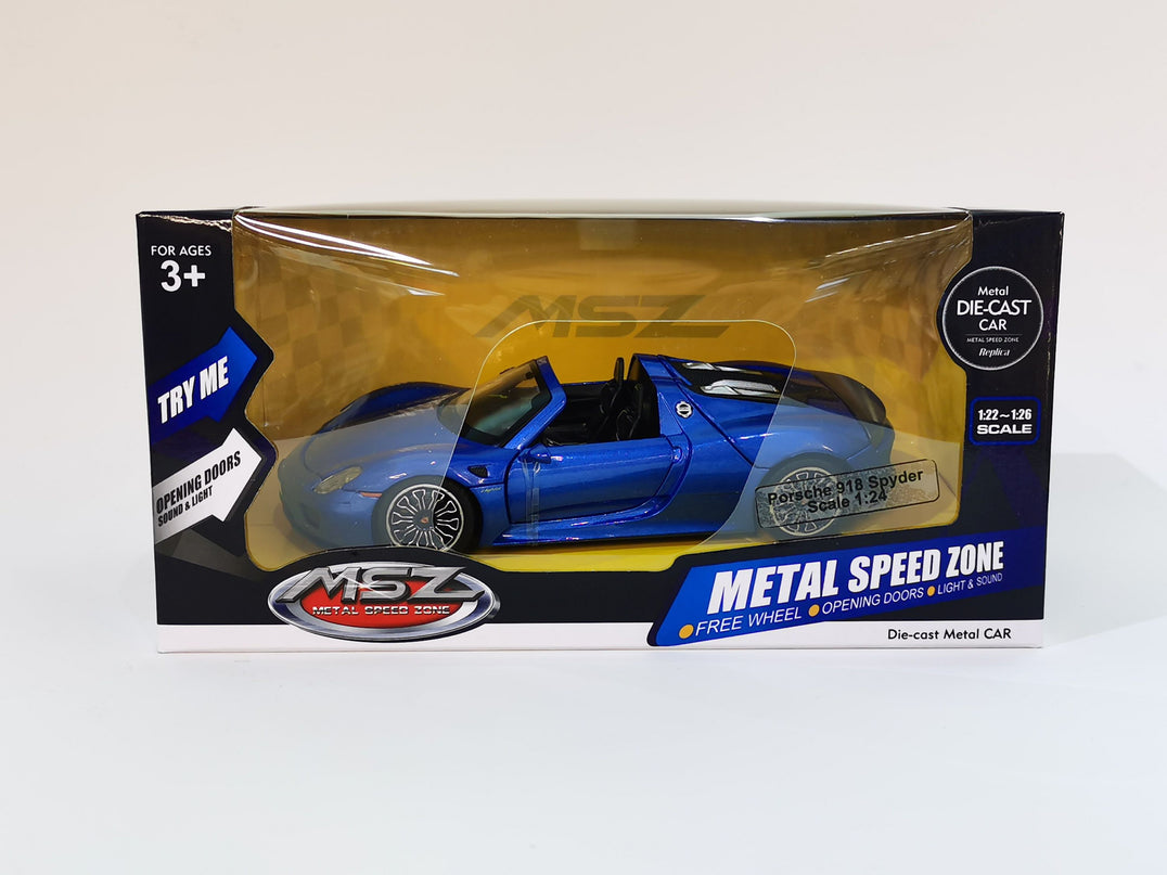 MSZ metallist mudelauto Porsche 918 Spyder, skaala 1:24