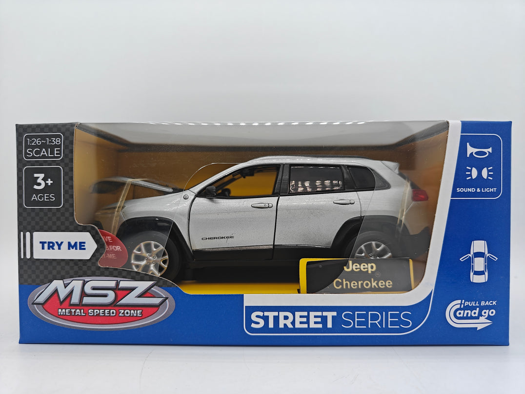 MSZ metallist mudelauto Jeep Cherokee, skaala 1:32