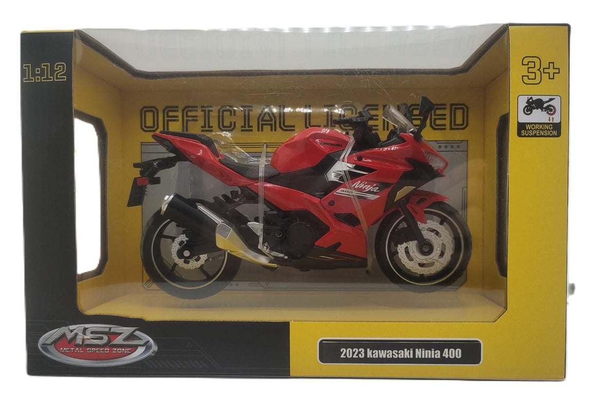 MSZ metallist mudelmootorratas Kawasaki Ninja 400, skaala 1:12