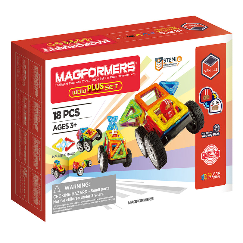 MAGFORMERS Magnetkonstruktori komplekt Wow plus, 18 osa