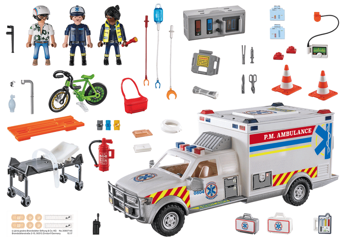 PLAYMOBIL Päästeautod: tulede ja heliga kiirabiauto 70936