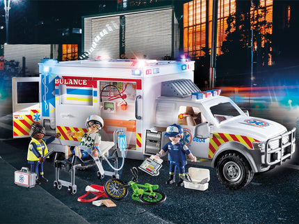 PLAYMOBIL Päästeautod: tulede ja heliga kiirabiauto 70936