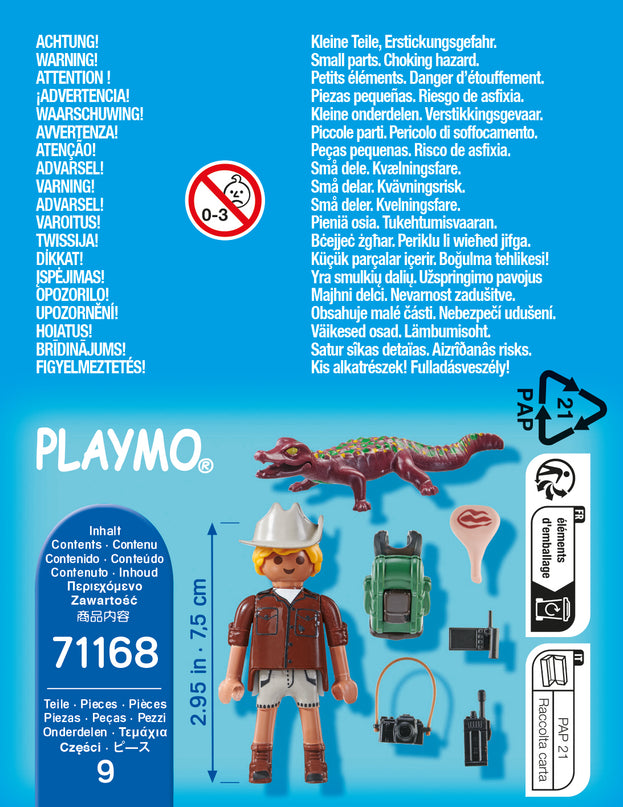 PLAYMOBIL SPECIAL PLUS Teadlase figuur koos noore kaimaniga 71168