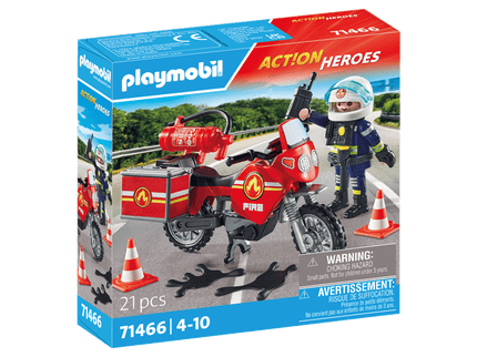 PLAYMOBIL ACTION HEROES Tulekahju mootorratas naftalekkega 71466