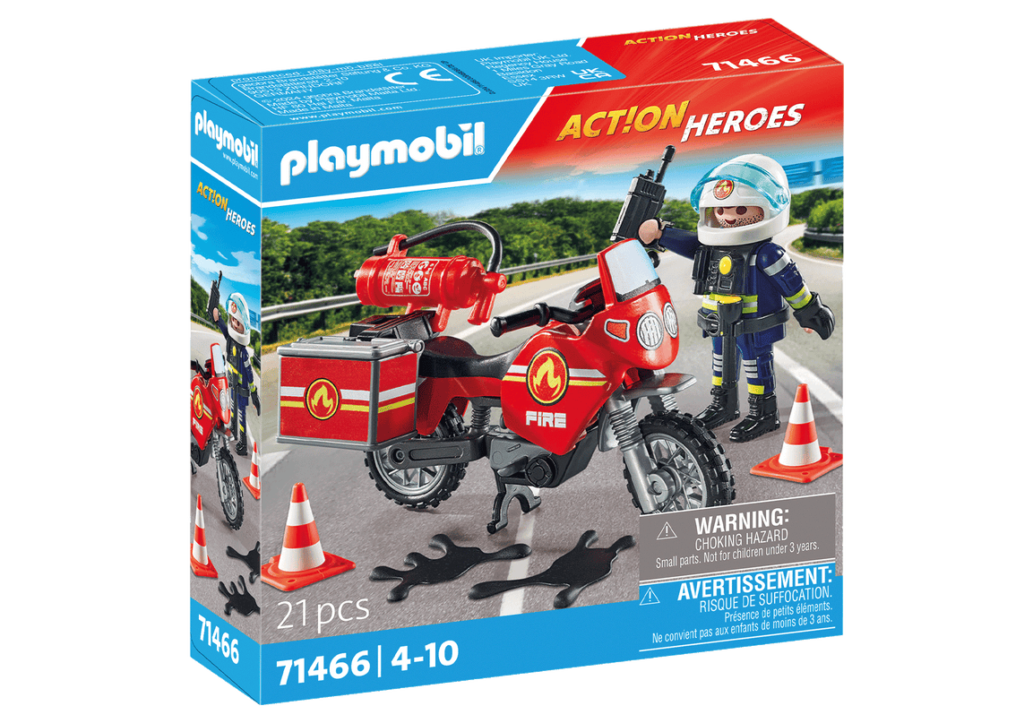 PLAYMOBIL ACTION HEROES Tulekahju mootorratas naftalekkega 71466